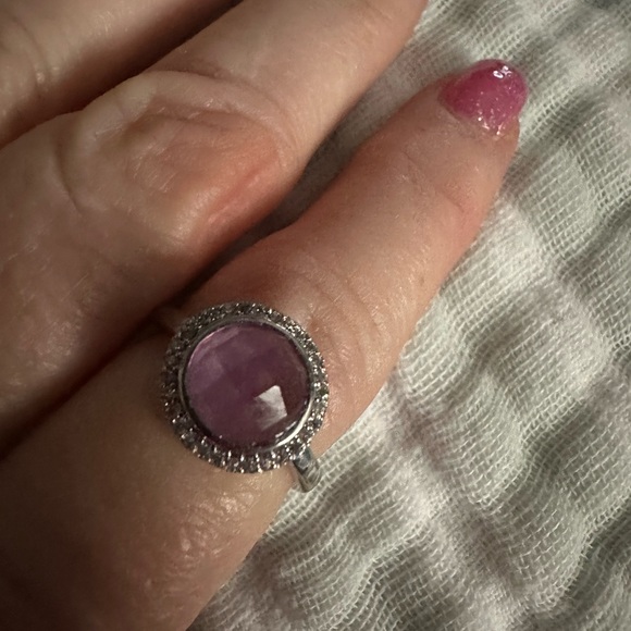 Genuine Lavender Quartz new size 7 new cupcake ring style!!! - Picture 3 of 6